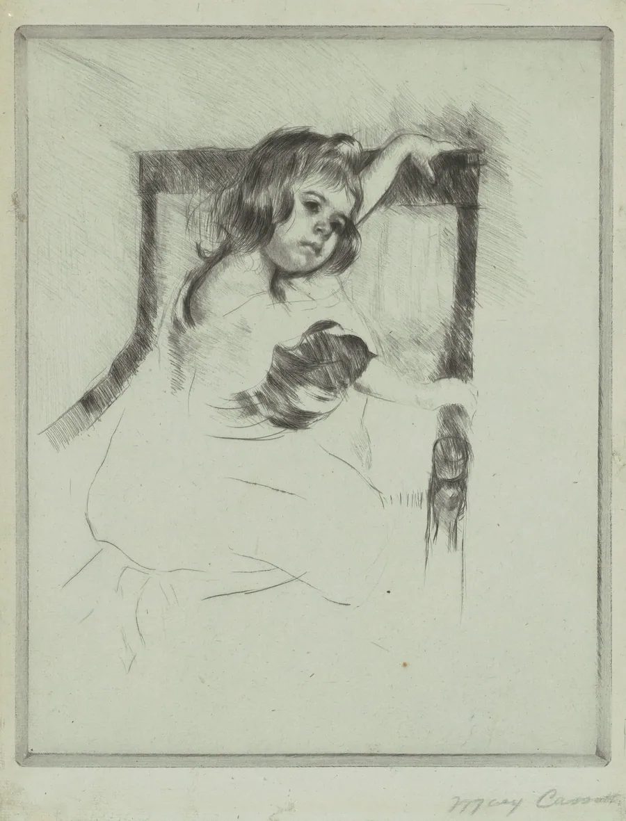 Kneeling in an Armchair by Mary Cassatt