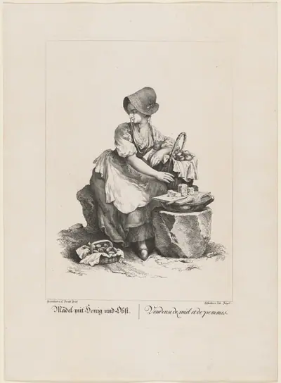 Mädel mit Honig und Obst (Girl Selling Honey and Fruit)