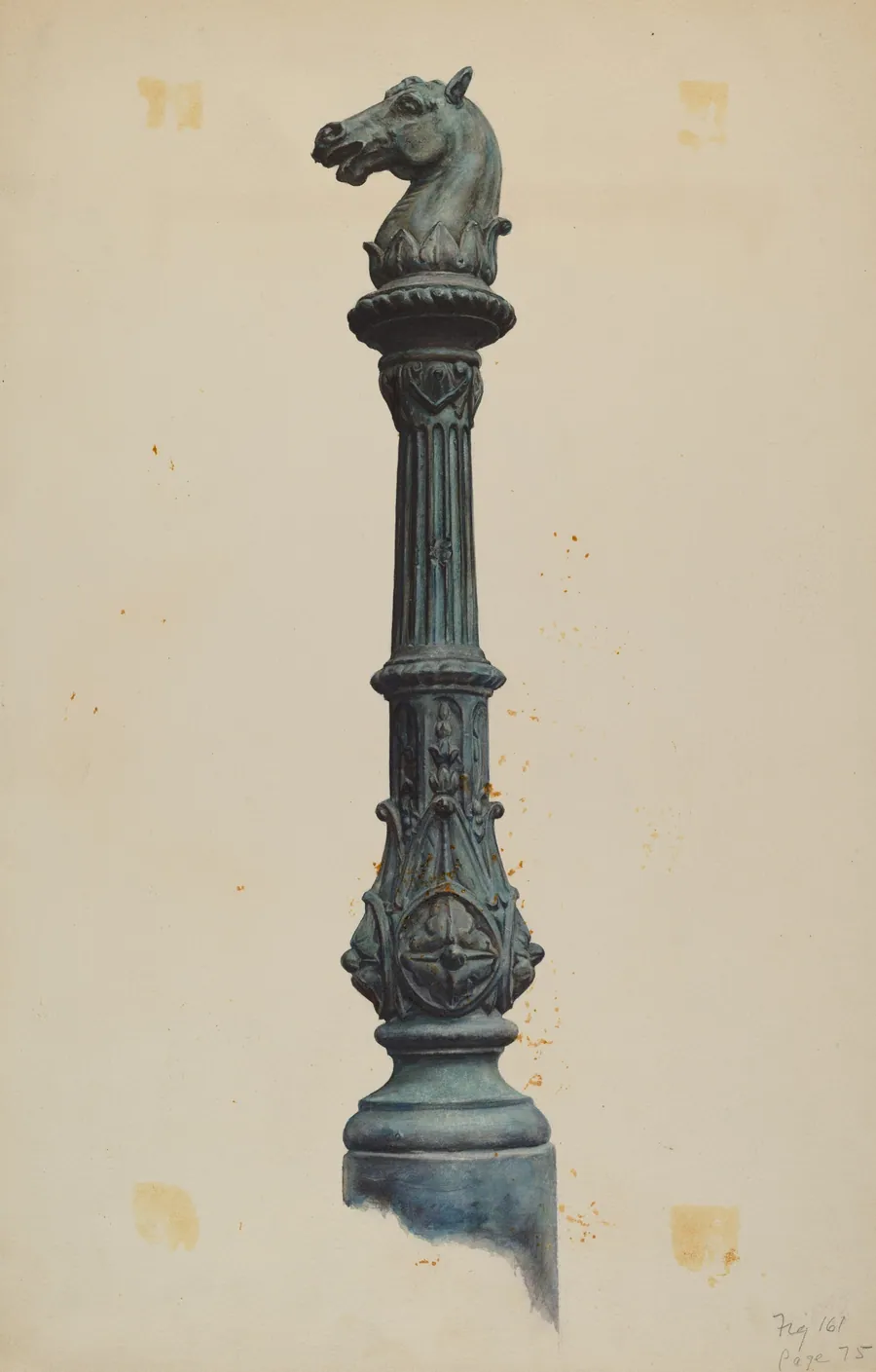 Horse Head Hitching Post by Elizabeth Fairchild