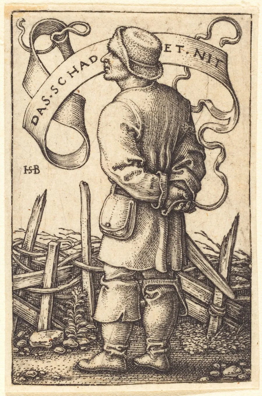 The Weather Peasant Facing Left by Sebald Beham