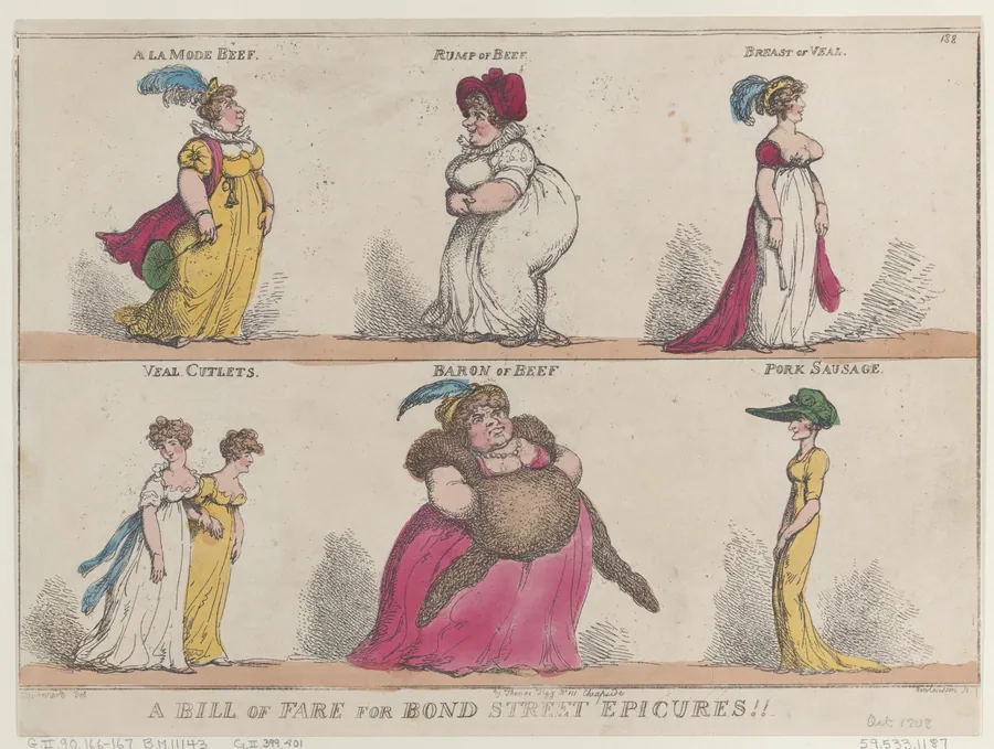 A Bill of Fare for Bond Street Epicures!! by Thomas Rowlandson