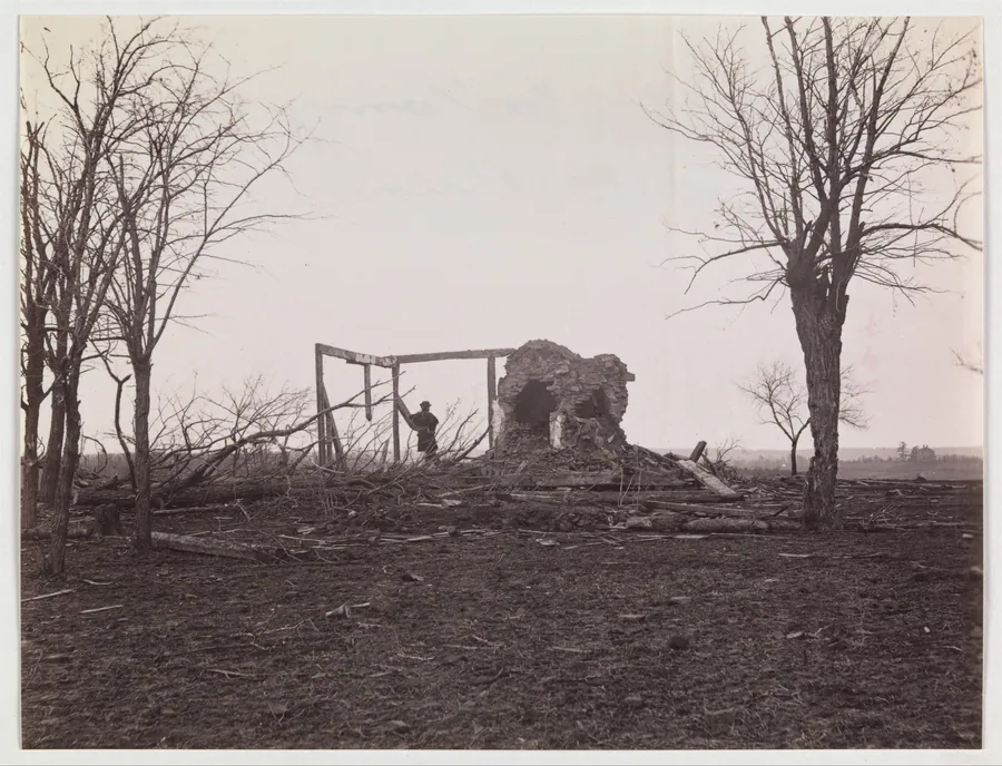 Ruins of Mrs. Henry's House, Battlefield of Bull Run by George N. Barnard