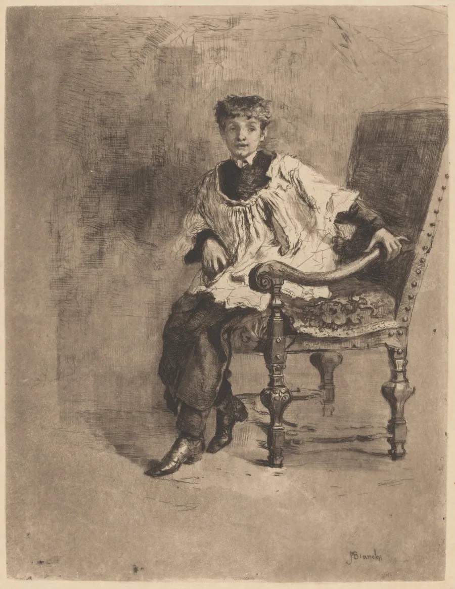 Seated Acolyte by Mosè Bianchi