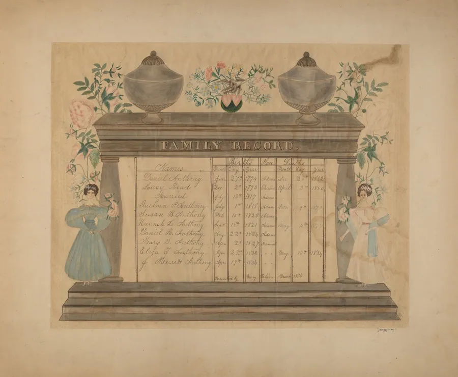 Family Record of Susan B. Anthony by John Wilkes