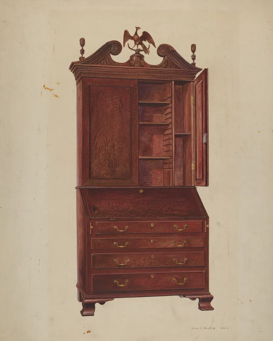 Chippendale Secretary by Amos C. Brinton