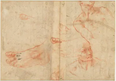 Figure Studies for the Sistine Ceiling (verso)