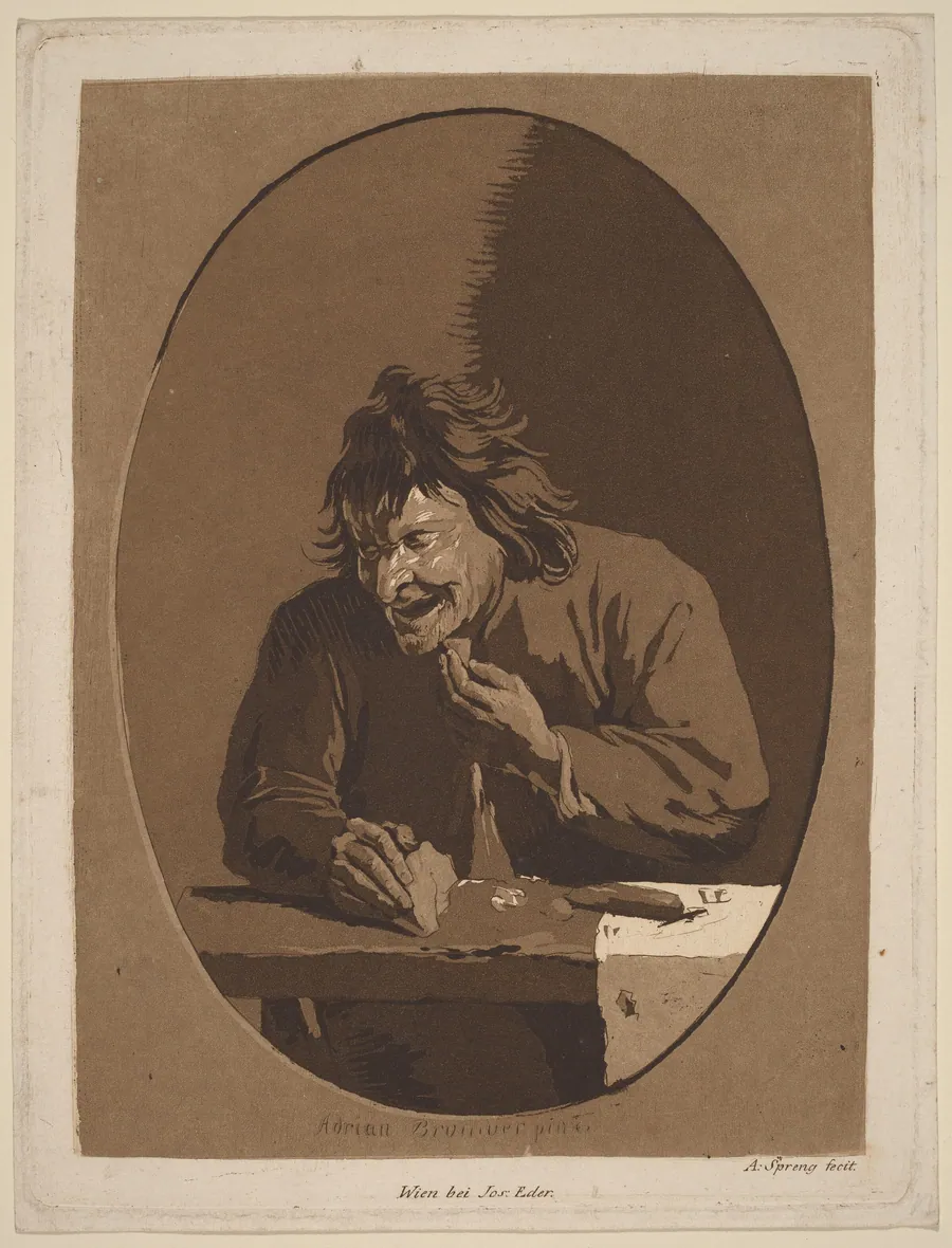 A Peasant Eating by Anton Spreng