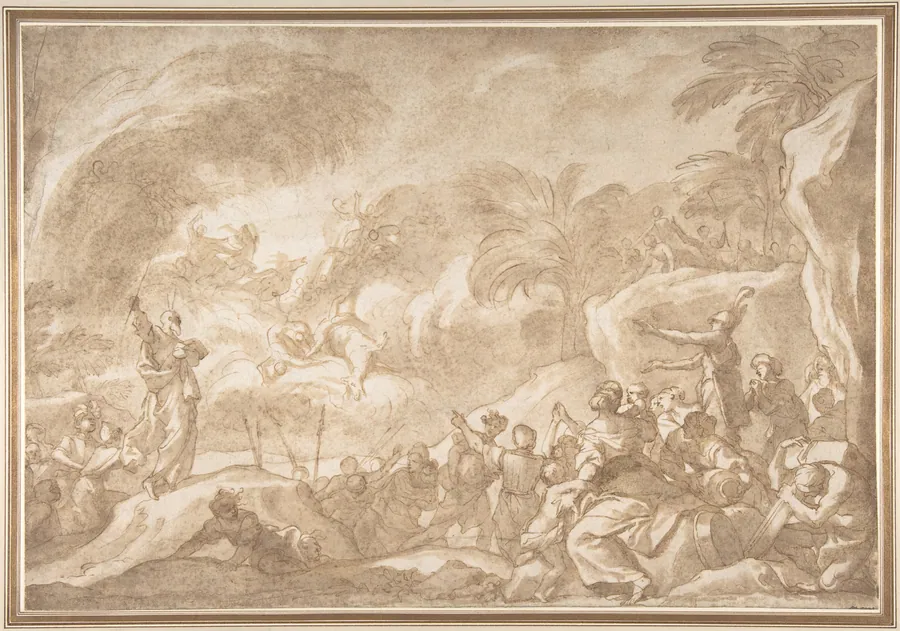 Moses and the Chosen People Behold the Drowning of the Egyptian Army in the Red Sea by Domenico Piola