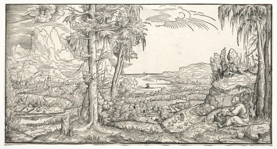 St. John on the Island of Patmos by Virgil Solis
