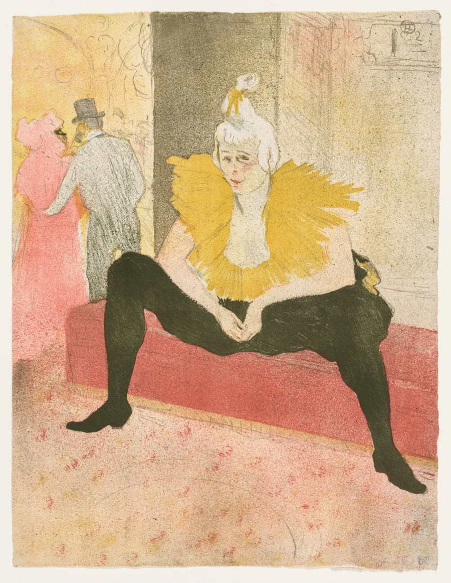 Elles: The Seated Clown, Mlle Cha-u-Ka-o by Henri de Toulouse-Lautrec
