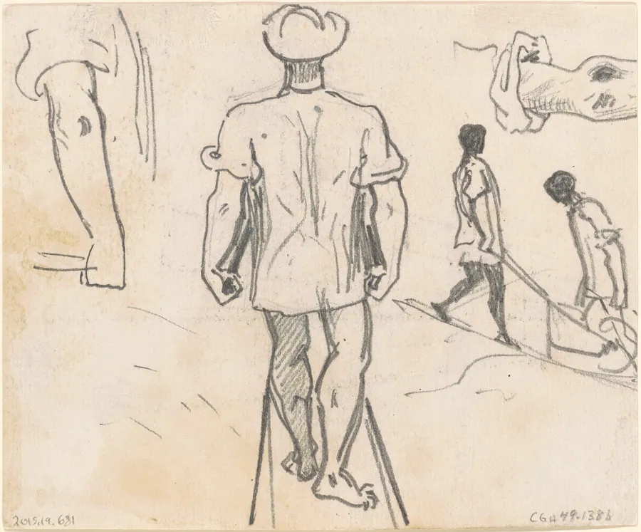Studies of Peasants with Wheelbarrows [verso] by John Singer Sargent
