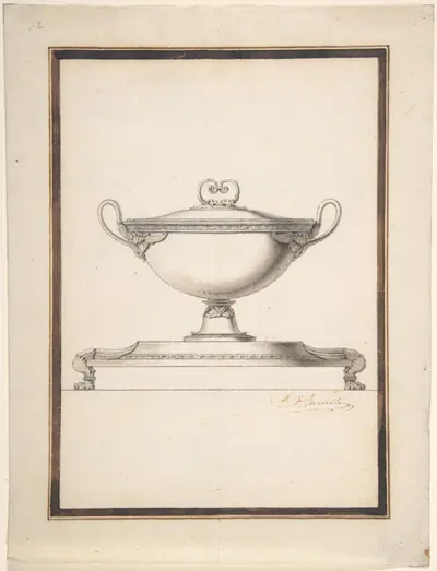 Design for a Covered Tureen on a Footed Stand