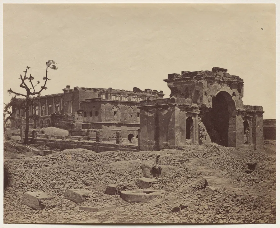 Gateway and Banquetting Room Inside the Residency, Used as  Hospital by the Garrison by Felice A. Beato