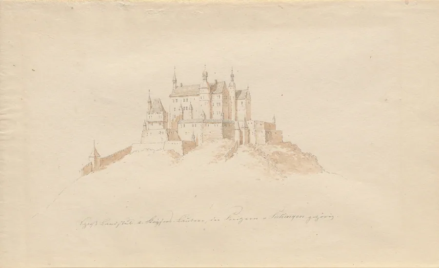 Schloss Landstuhl b. Kaisers, Lautern, den Prinzen v. Sickingen gehürig by Karl Julius von Leypold