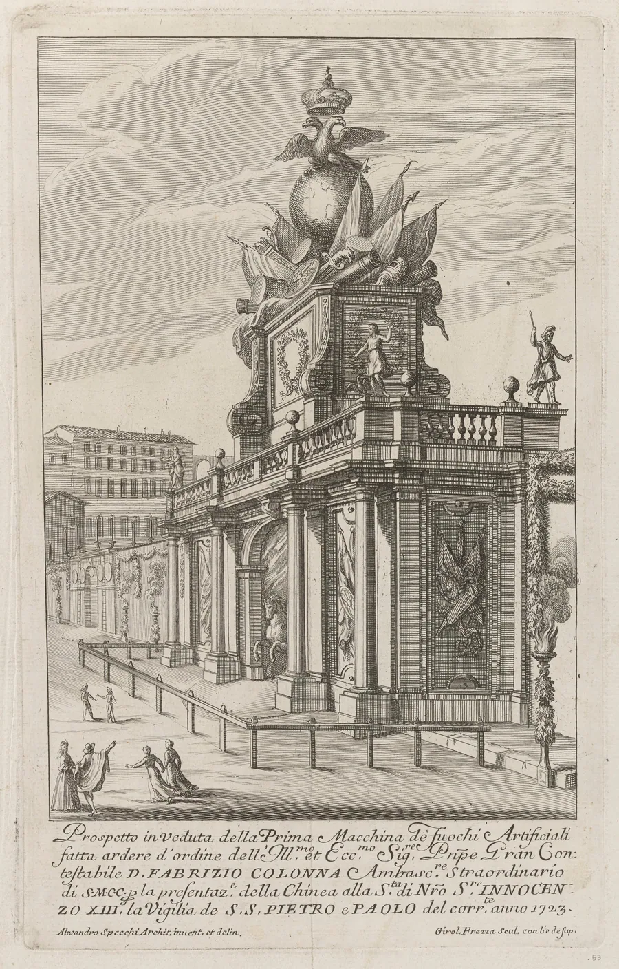 The Prima Macchina for the Chinea of 1723: The Temple of Glory by Giovanni Girolamo Frezza