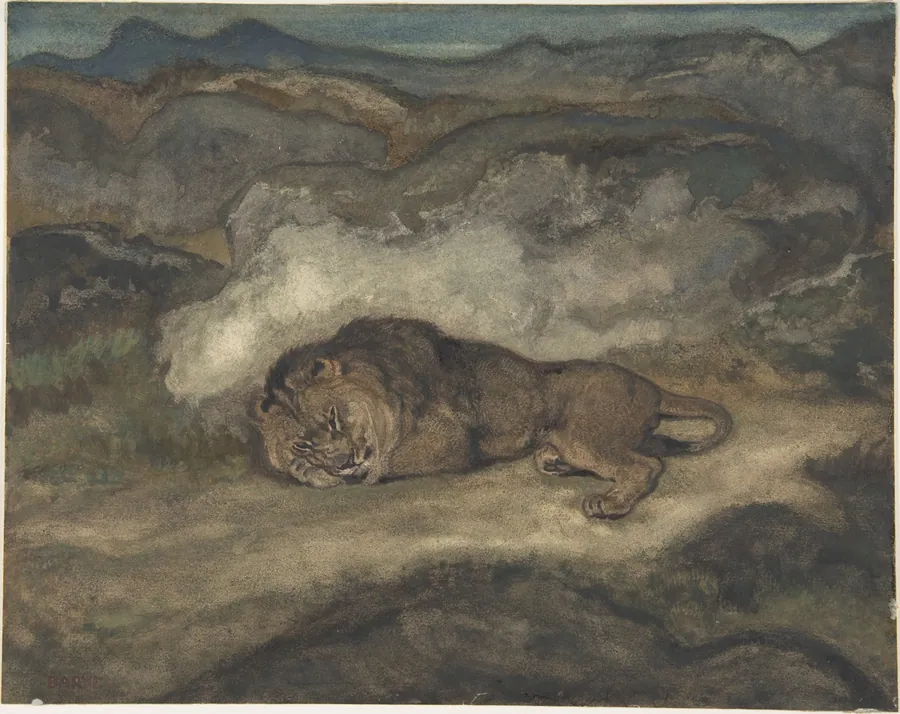 Lion Sleeping by Antoine-Louis Barye