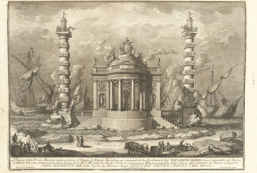The Prima Macchina for the Chinea of 1760: The Temple of Neptune by Giuseppe Vasi