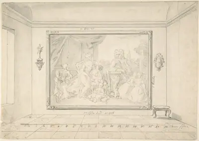 Sketch of a Painted Family Portrait "in situ"