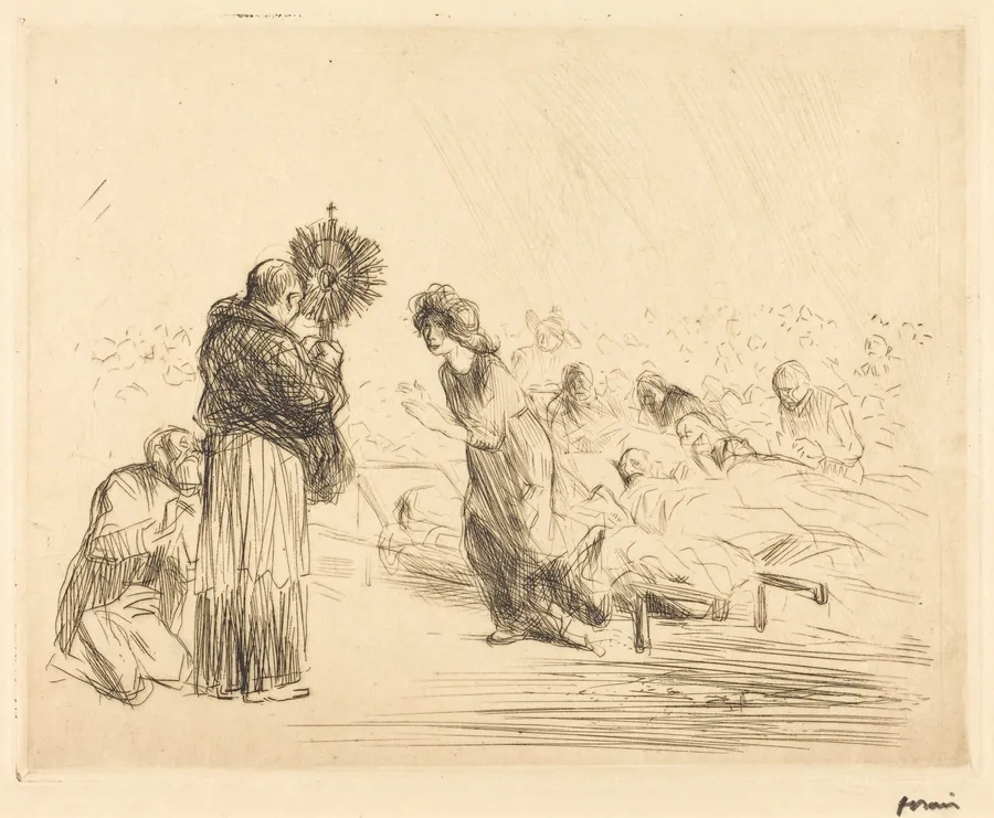 The Miracle before the Blessed Sacrament (fourth plate) by Jean-Louis Forain