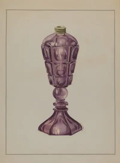 Amethyst Glass Oil Lamp