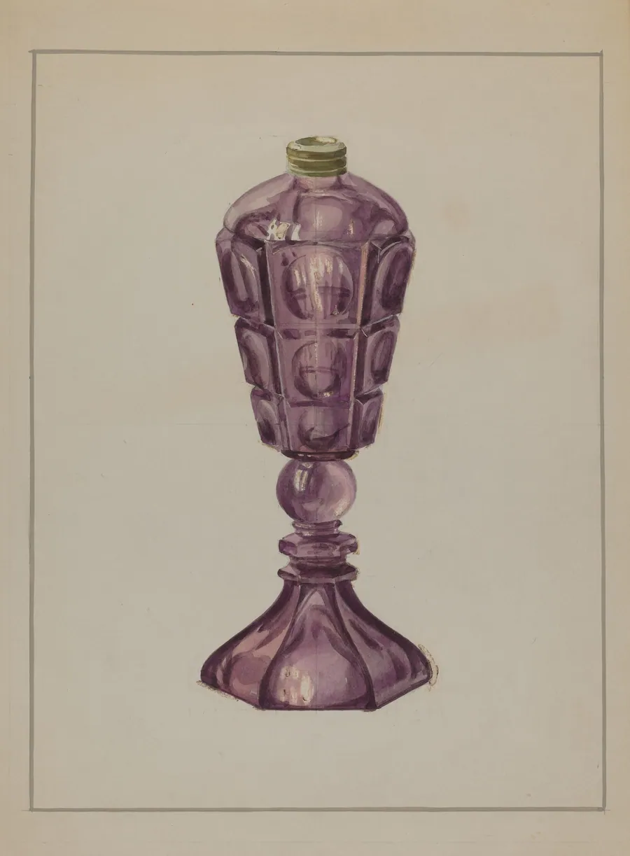 Amethyst Glass Oil Lamp by Marcus Moran