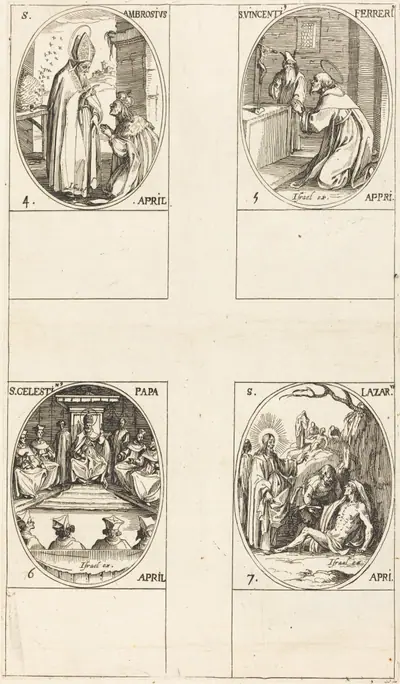 St. Ambrose; St. Vincent Ferrer; St. Celestin; St. Lazarus