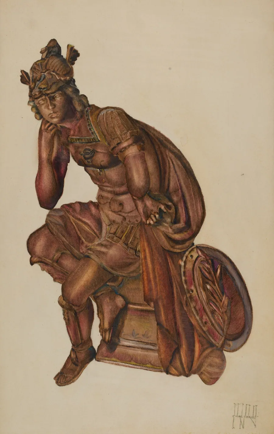 Seated Warrior by Charles R. Shane