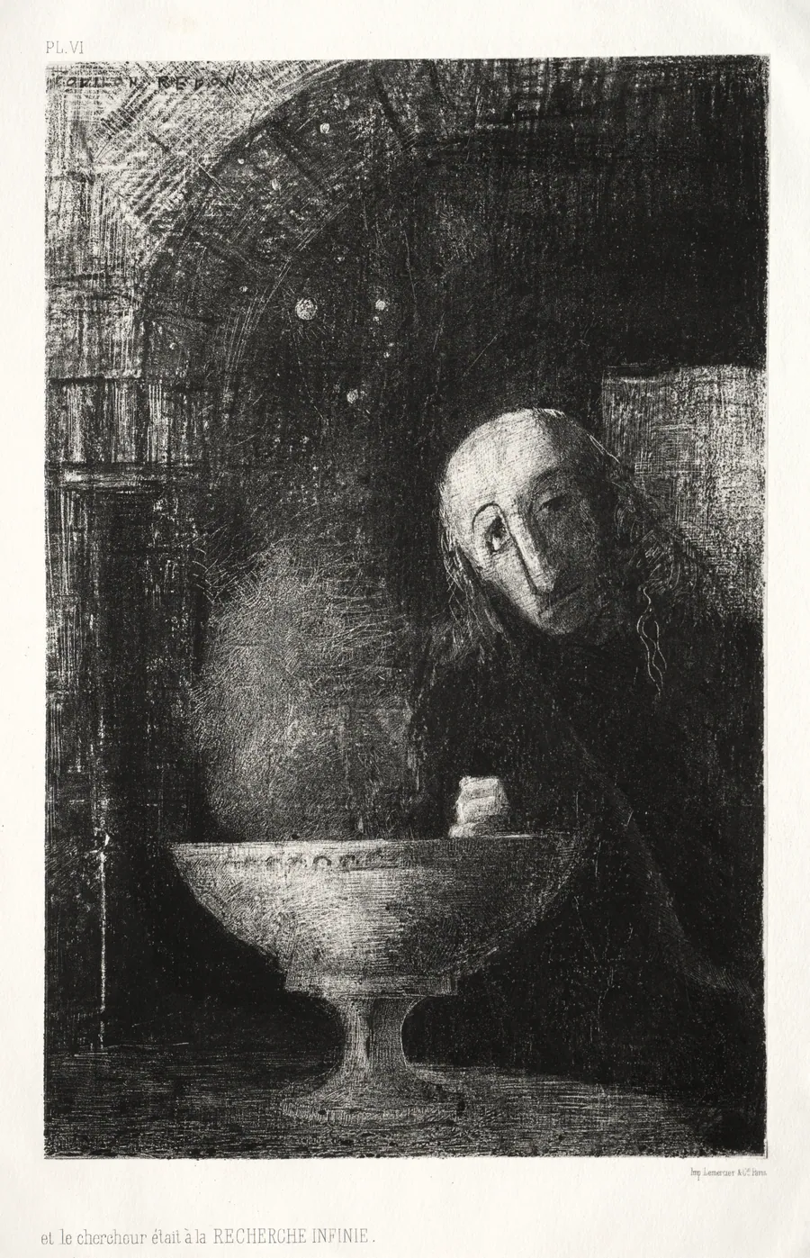 And the Searcher was Engaged in an Infinite Search by Odilon Redon