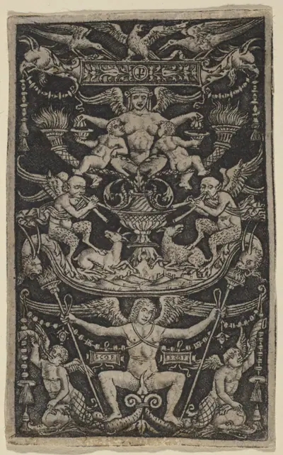 Panel of Ornament with a Satyress Feeding Two Children
