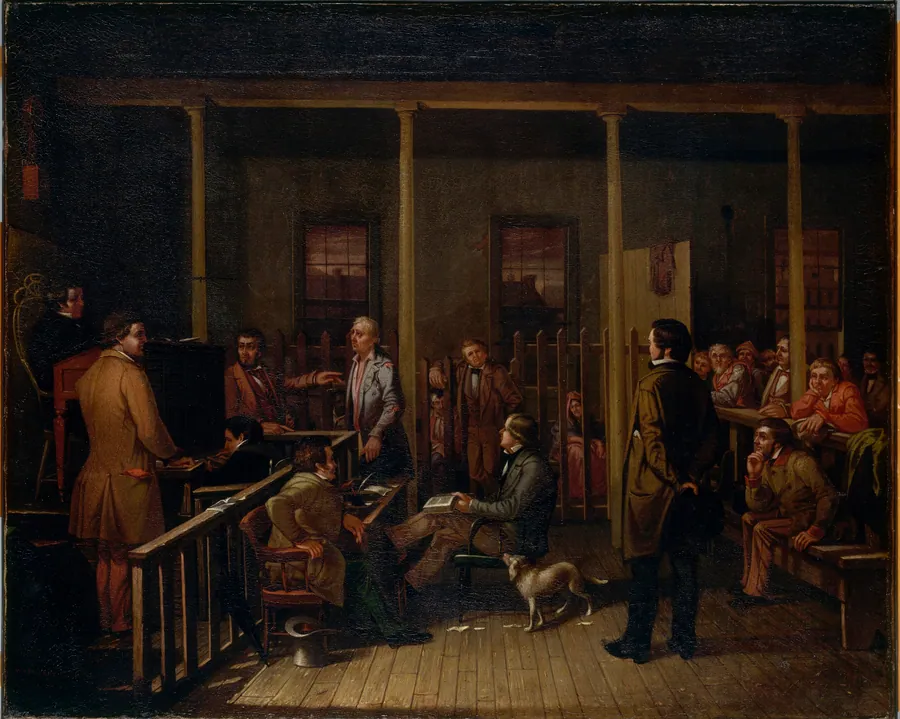 Missouri Courtroom by William Josiah Brickey, born Potosi, MO 1826-died New Orleans, LA 1853