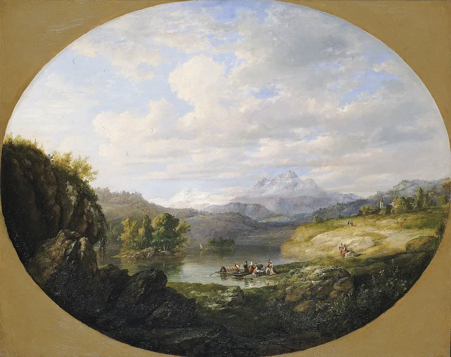 A Swiss Lake by Daniel Huntington, born New York City 1816-died New York City 1906
