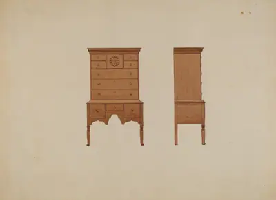 Highboy-front and Side Views