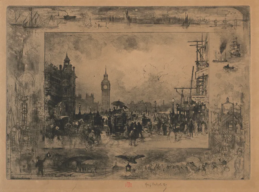 Westminster Bridge, or Westminster Tower by Félix Hilaire Buhot