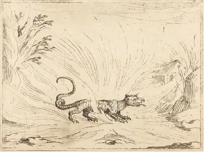 Salamander Surrounded by Flames