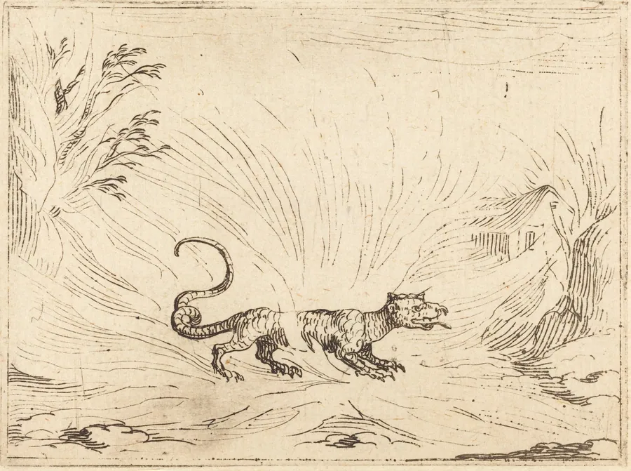 Salamander Surrounded by Flames by Jacques Callot