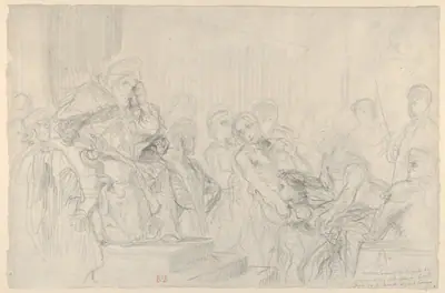 Study of Jacopo Brought before His Father, the Doge, for "The Two Foscari"