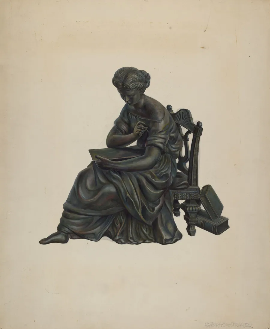 Statue Clock Decoration by Walter Hochstrasser