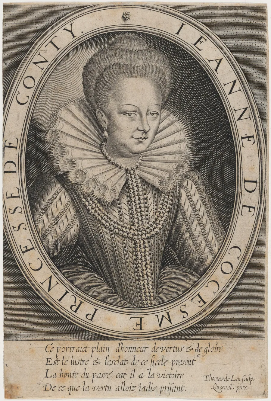 Jeannes de Cocesme, First Wife of Francois, Prince of Conti by Thomas de Leu