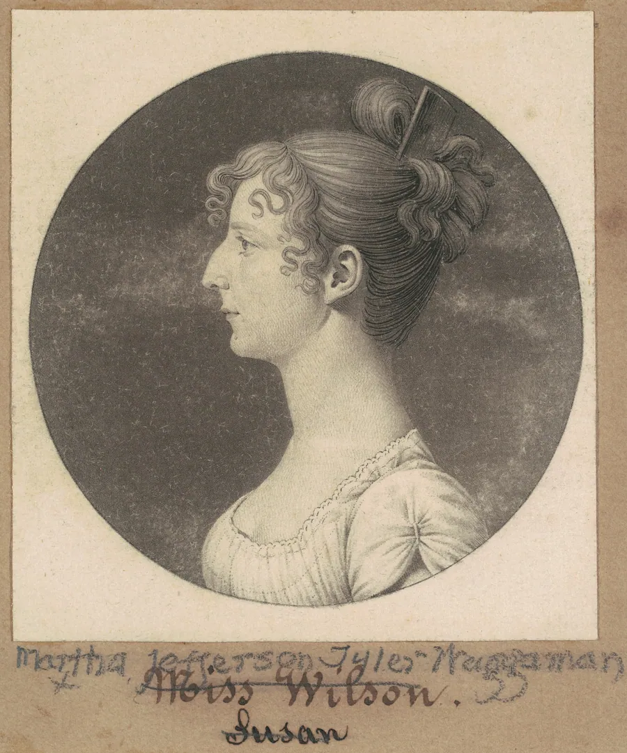Martha Jefferson Tyler Waggaman by Charles B. J. Févret de Saint-Mémin