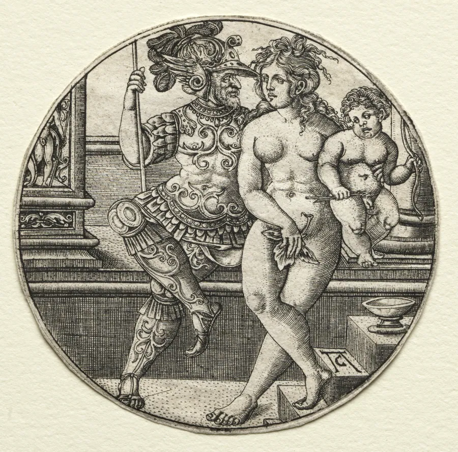 Mars, Venus, and Cupid by Allaert Claesz.
