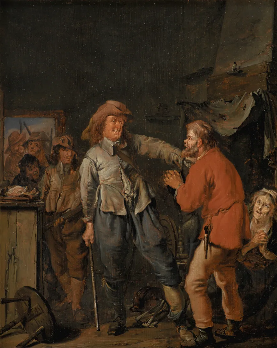 Soldater trænger ind i en bondestue by Pieter Codde
