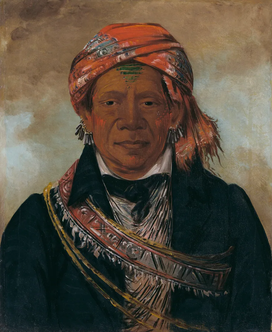 Bód-a-sin, Chief of the Tribe by George Catlin, born Wilkes-Barre, PA 1796-died Jersey City, NJ 1872