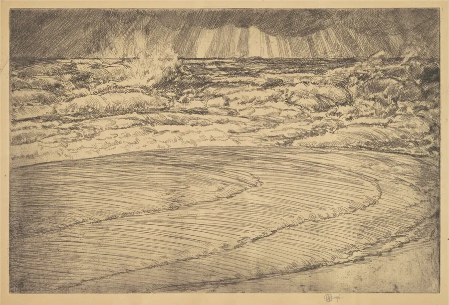 Heavy Surf, High Tide, Easthampton by Childe Hassam