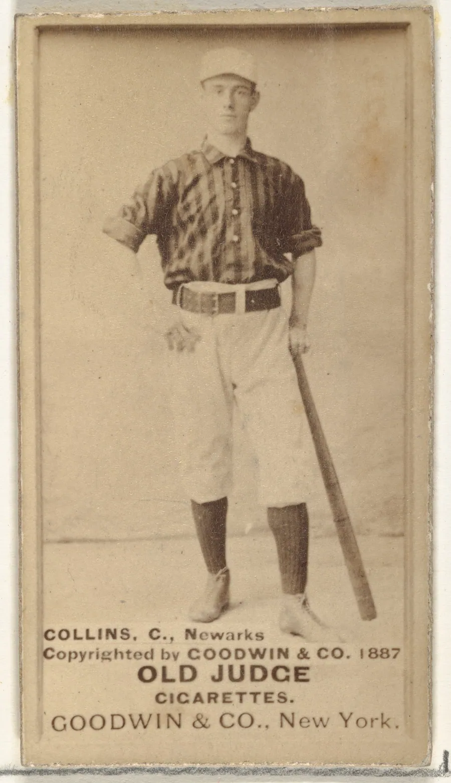 Collins, Catcher, Newark, from the Old Judge series (N172) for Old Judge Cigarettes by Goodwin & Company
