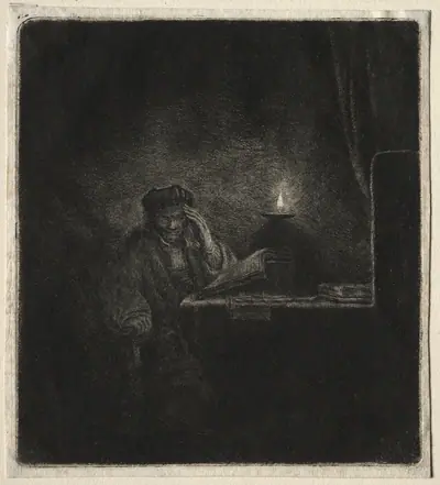 Copy of Student at a Table by Candelight