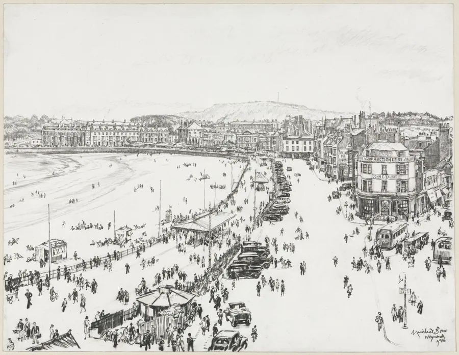 Weymouth and Distant Portland by Muirhead Bone