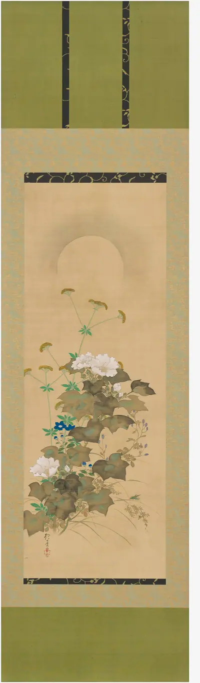 Moon and Autumn Plants
