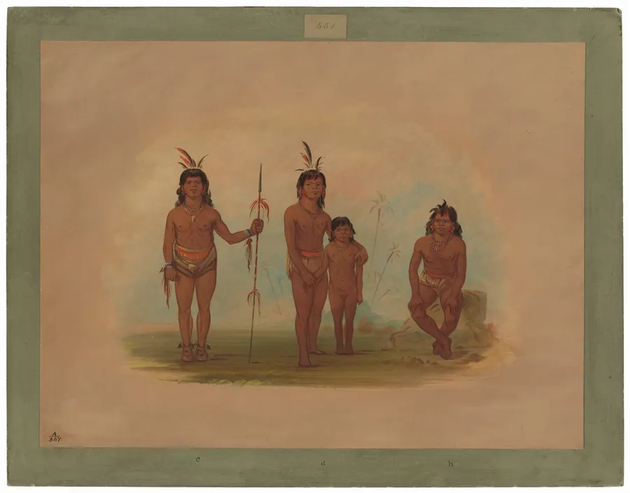 Four Goo-a-give Indians by George Catlin