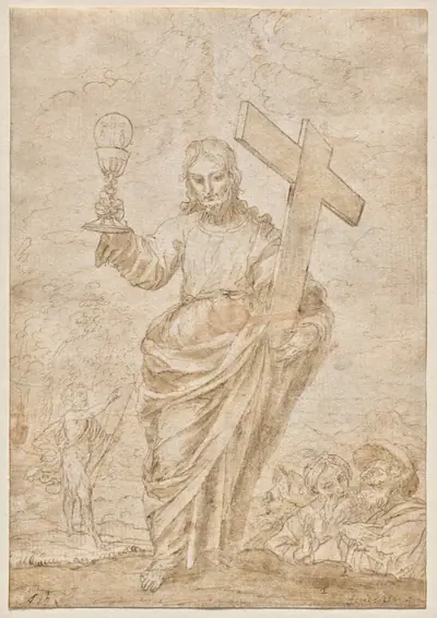 Christ Holding a Chalice and Cross (recto)