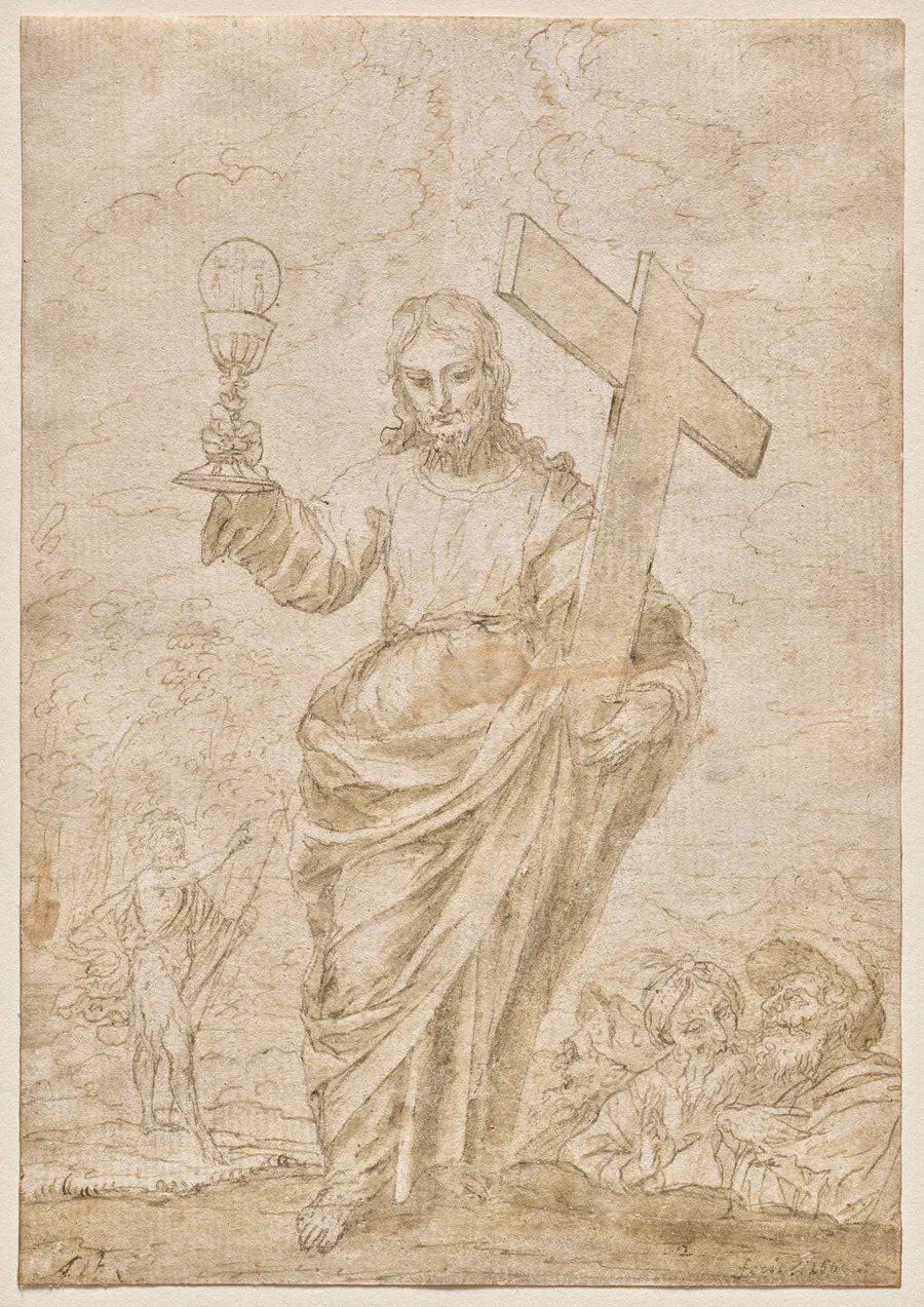 Christ Holding a Chalice and Cross (recto) by Alonso Cano